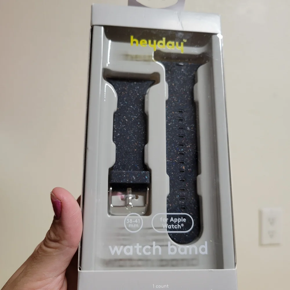 Heyday Black Speckled Silicone Watch Band for Apple Watch 38-41mm